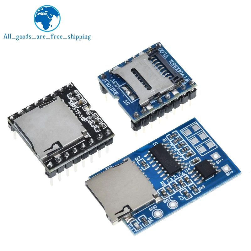 TZT 1/3PCS WTV020 GPD2846A Mini MP3 Player Module TF Card MP3 Sound Module Voice Module For Arduino GM Power Supply Module