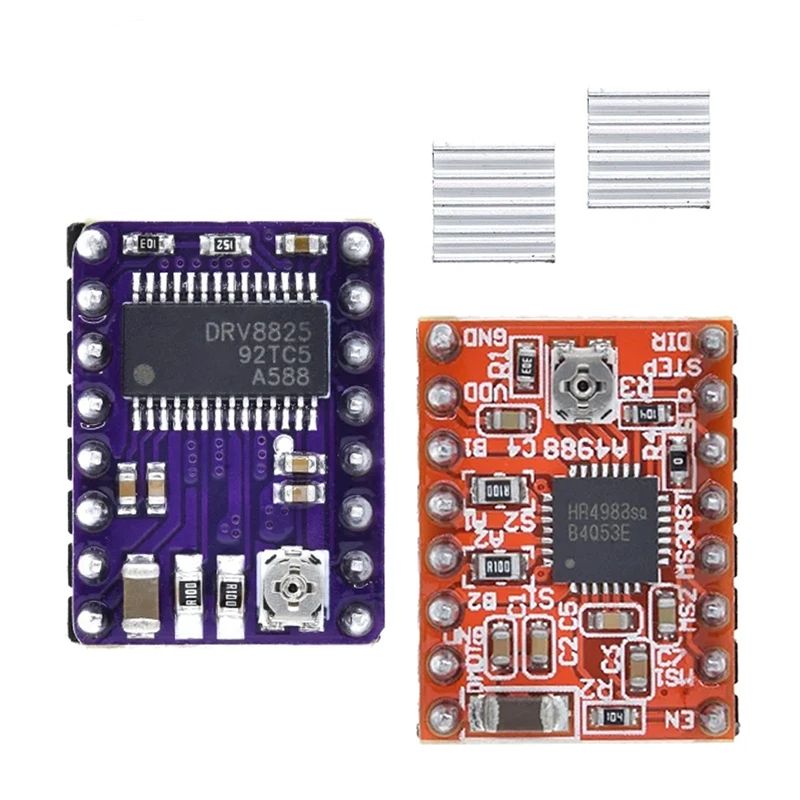 TZT 1/3PCS 3D Printer Parts StepStick A4988 DRV8825 Stepper Motor Driver With Heat sink Carrier Reprap RAMPS 1.4