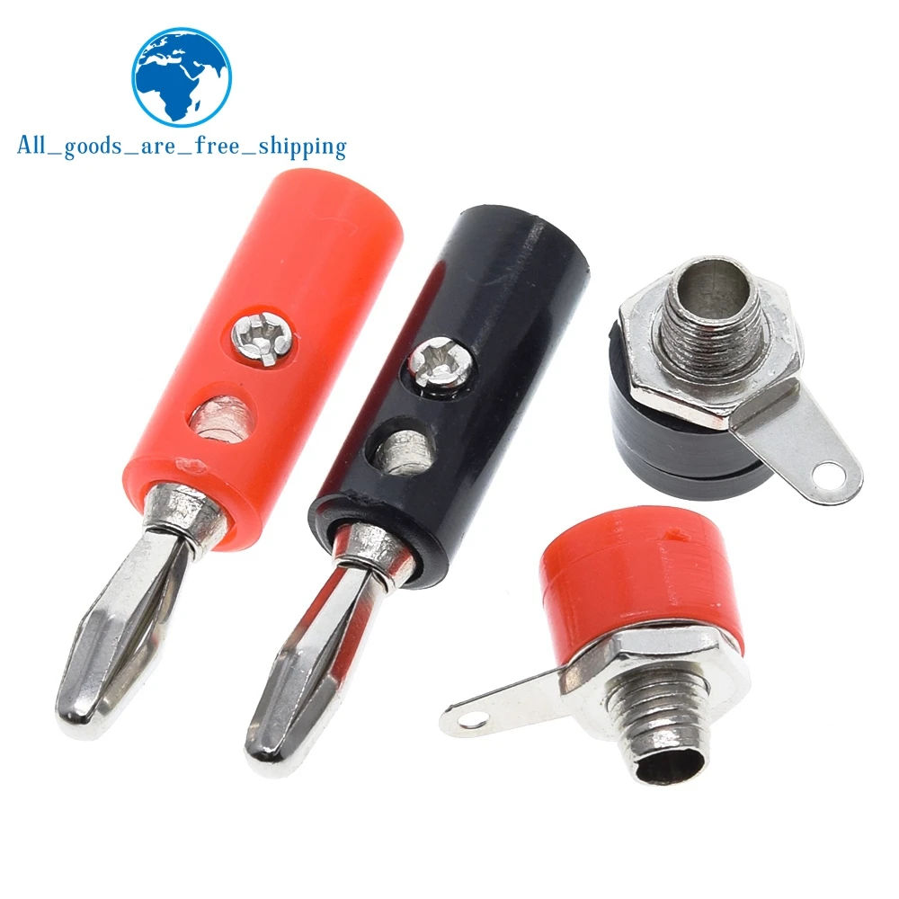 TZT 1/5set Male And Female J072 4mm Banana Plug Male And Female To Insert Connector Banana Pin DIY Model Parts