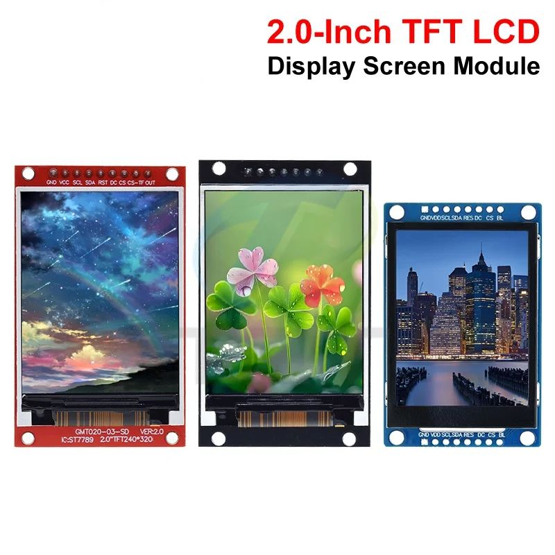 TZT 2.0 inch TFT Display OLED LCD Drive IC ST7789V 240RGBx320 Dot-Matrix SPI Interface for Arduio Full Color LCD Display Module