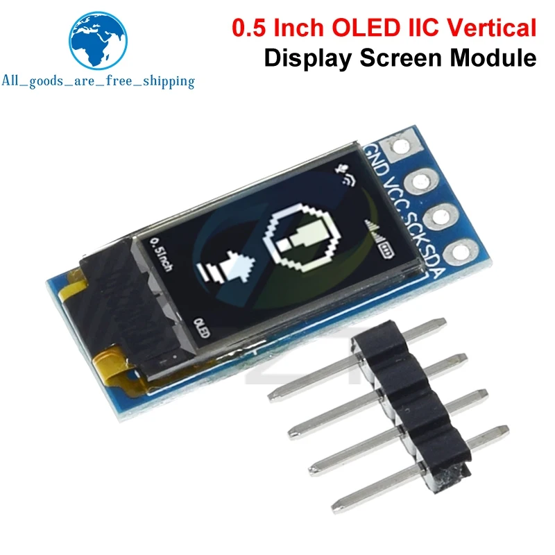 1/3PCS 0.5 Inch OLED Display Screen Module CH1115 48x88 Display High Brightness I2C Vertical Module For Arduino/RPi DIY Projects