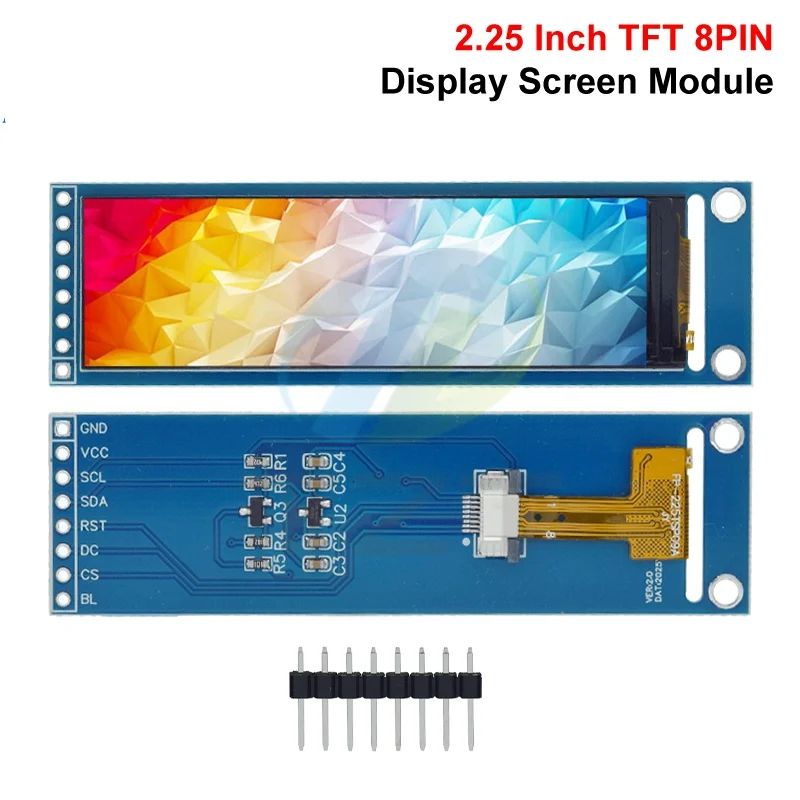 TZT 2.25 inch TFT LCD ST7789 small screen 76*284 module LCD full view SPI color screen
