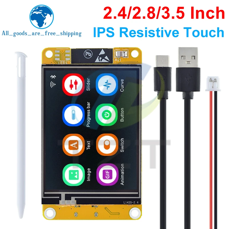 TZT ESP32 WIFI+Bluetooth Development Board 2.4/2.8/3.5 Inch LCD TFT Module 240*320 Display Screen With Touch