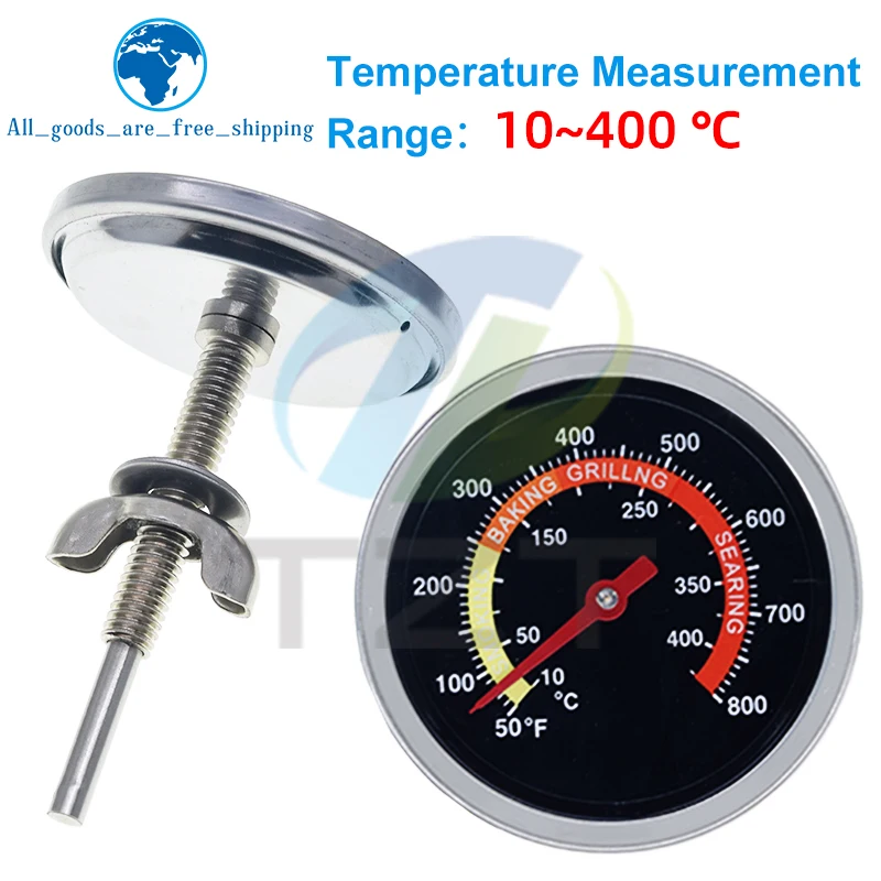 TZT 1/3PCS 60mm Stainless Steel Pizza Oven Thermometer Baking Food Meat 10-400 Degrees Celsius Grill Barbecue Stove Thermograph