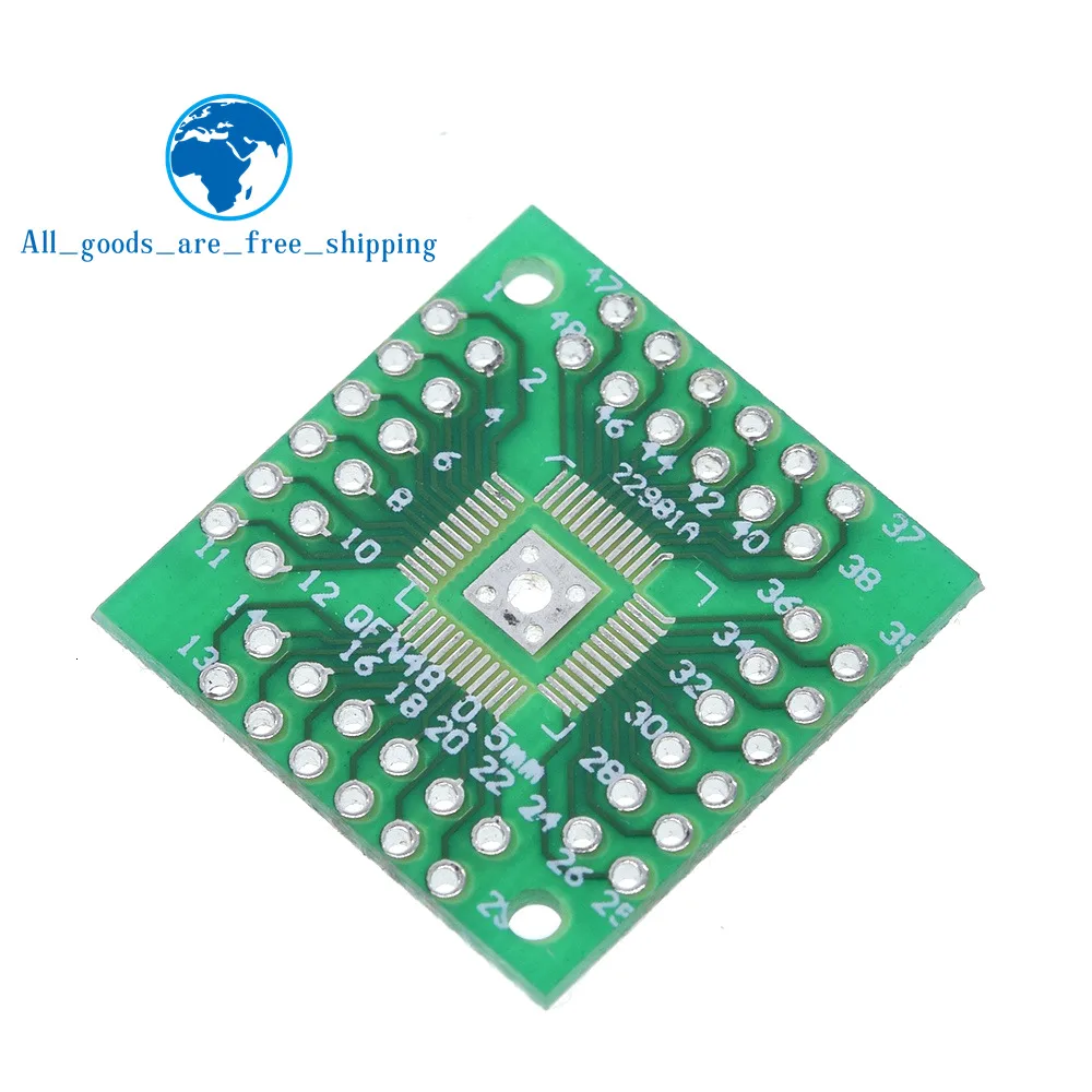 TZT 1/5PCS HTQFP QFN48 to DIP48 QFN44 0.5mm QFP48 QFP44 PQFP LQFP Adapter Board