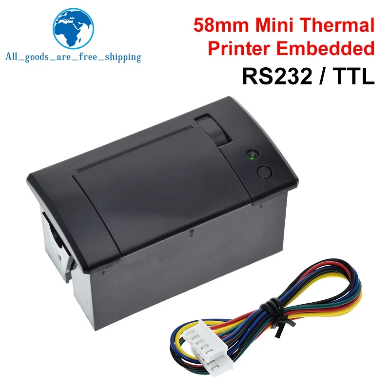 TZT 1/3PCS 58mm mini thermal printer Embedded POS Receipt Tickets Printer with interface RS232 / TTL use with 5v-9v for arduino