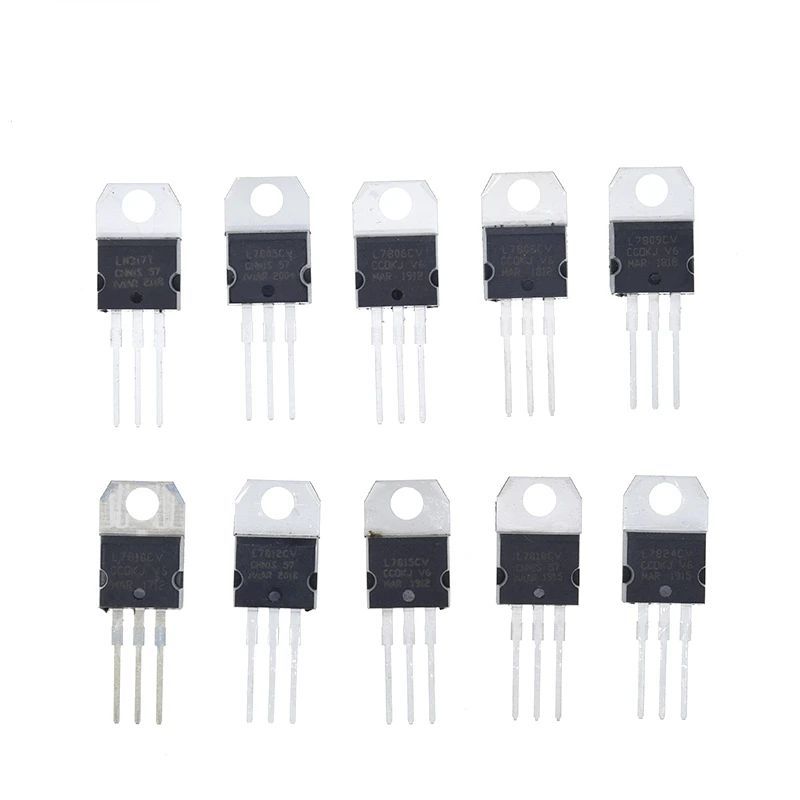 TZT 10/30PCS LM317T L7805 L7806 L7808 L7809 L7910 L7812 L7815 L7818 L7824 L7915 Voltage Regulation Module