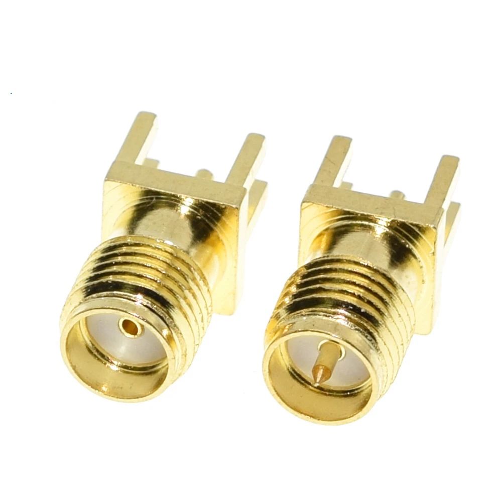 TZT 10/30Pcs SMA Female / Male Jack Solder 1.6mm Nut Edge Clip Straight Mount Gold Plated RF Connectors Receptacle Solder