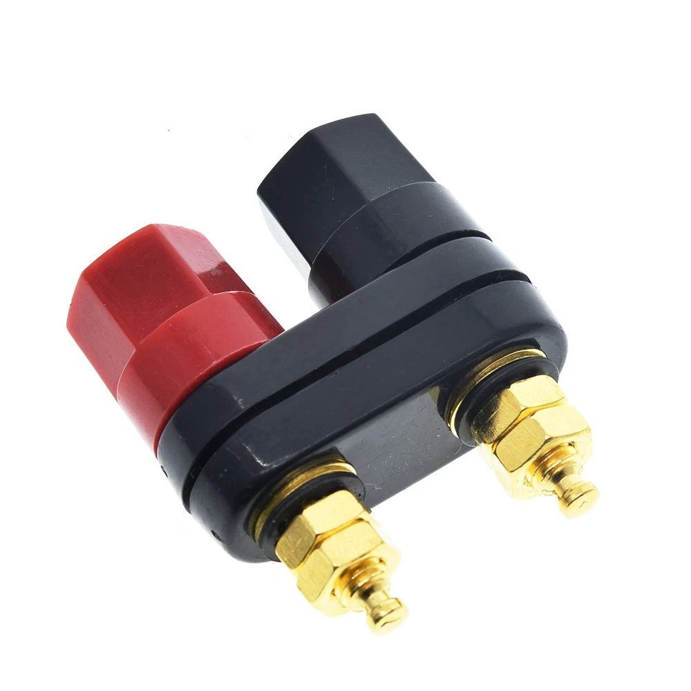 TZT Quality Banana plugs Couple Terminal-Block Red Black Connector Amplifie Terminal-Block Binding Post Banana Speaker Plug Jack