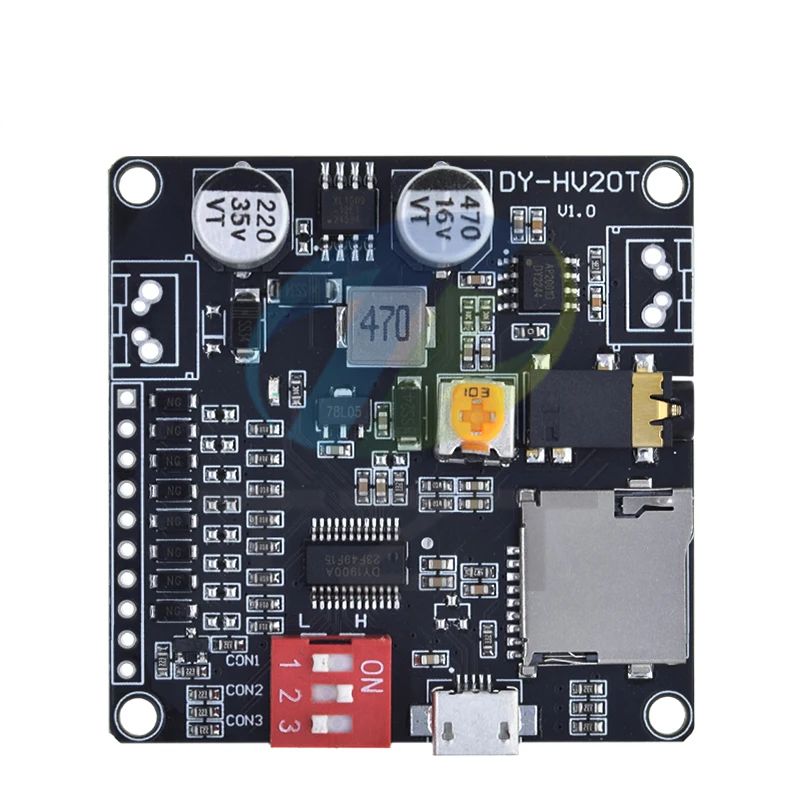 TZT 1/3PCS DY-HV20T 12V/24V power supply10W/20W Voice playback module supporting Micro SD card MP3 music player for Arduino