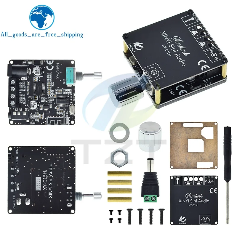 XY-C15H MINI Bluetooth 5.0 Audio Digital Power Amplifiers Stereo Board 20Wx2 Bluetooth Amplificador App Control Amplify