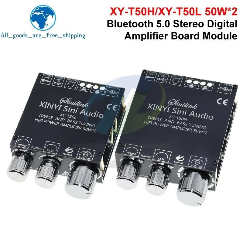 XY-T50H XY-T50L TPA3116D2 2x50W Bluetooth 5.0 Subwoofer HIFI Speaker Dual Channel Digital Audio Power Amplifie Board Stereo AMP