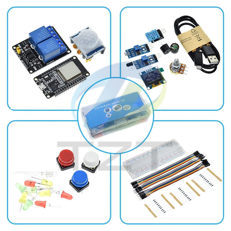 TZT Basic Starter Kit for ESP32 ESP-32S WIFI Development Board for Arduino Project Learning Kit with Tutorials ESP32 Kit