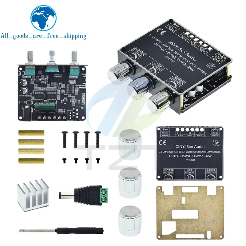 XY-E30H 2.1 Channel Bluetooth 5.1 Audio Power Amplifier Board 2X15W+30W High And Low Bass Stereo Subwoofer APP Module Audio AMP