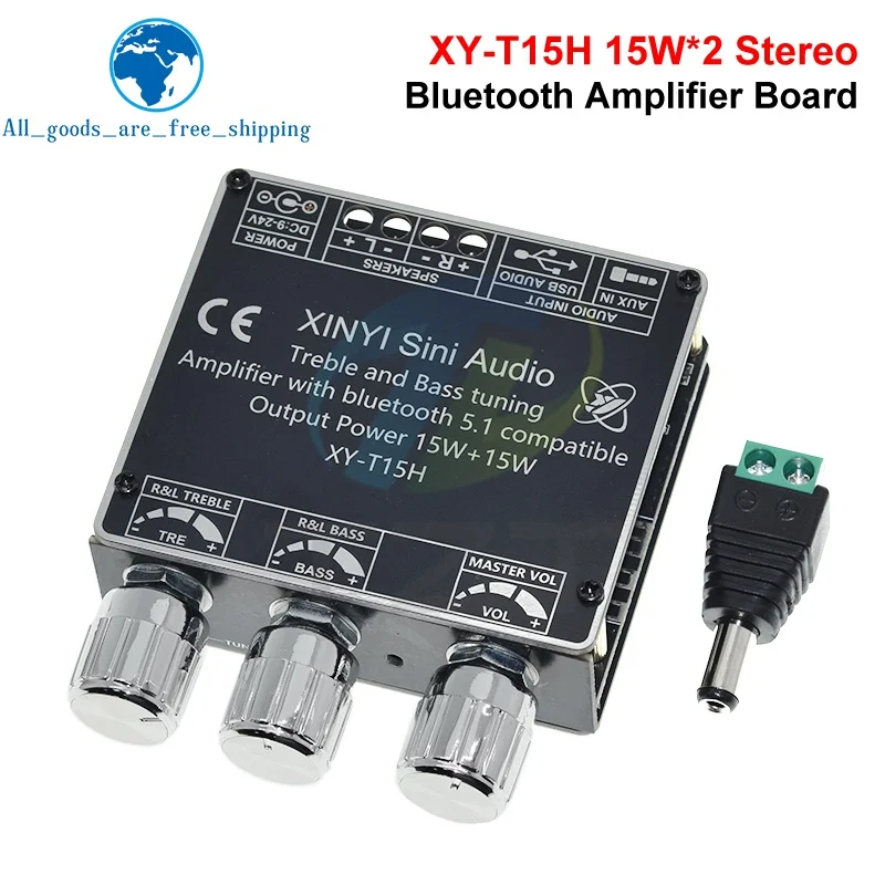 XY-T15H Bluetooth 5.1 Digital Power Amplifier Board Module 15W+15W 2.0 Channel Stereo AMP Board For DIY Wireless Speaker