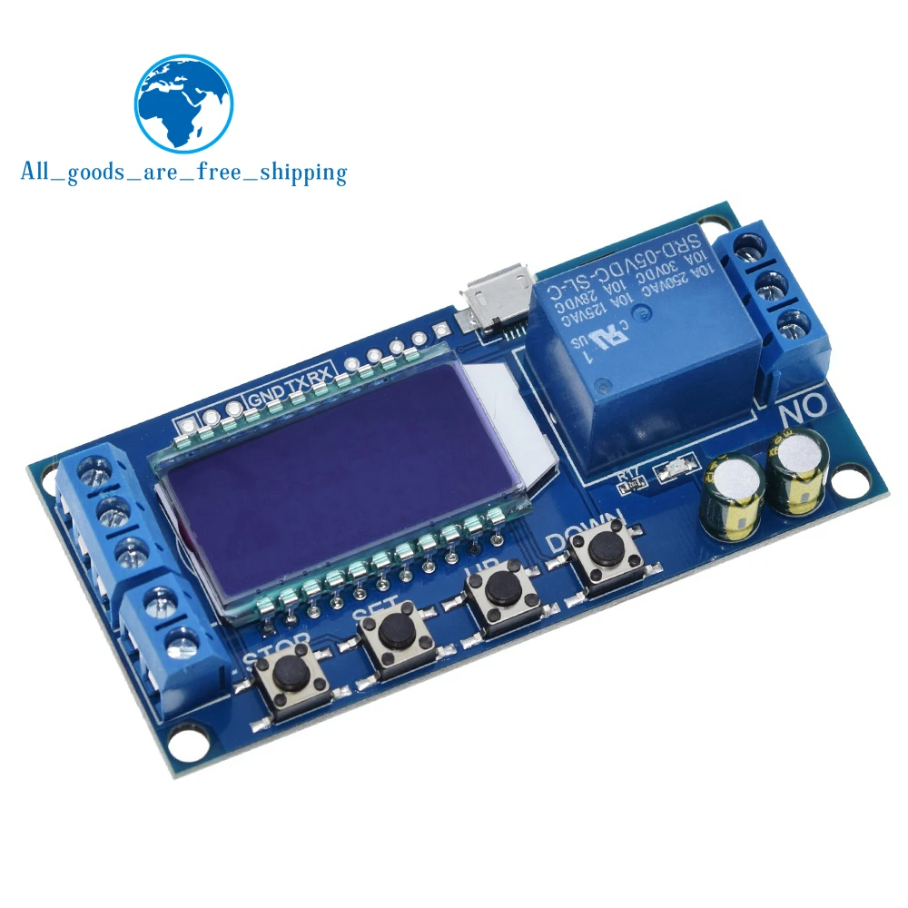 1/3PCS DC 6-30V Micro USB Digital LCD Display Time Delay Relay Module TZT Control Timer Switch Trigger Cycle Module XY-LJ02