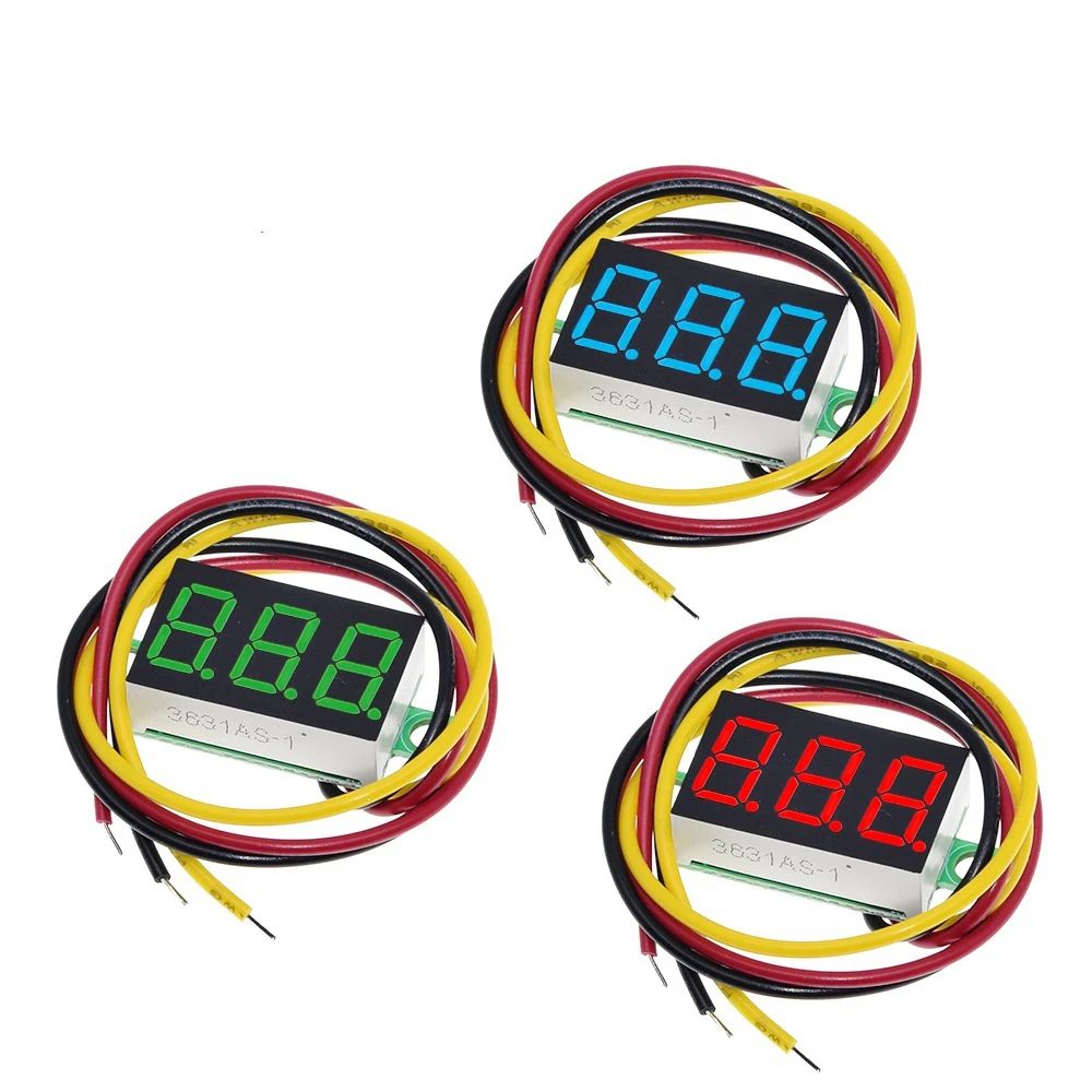 1/3PCS 0.36 inch Red Blue Digital LED Mini Display Module DC0-100V Voltmeter Voltage Tester Panel Meter Gauge for Motorcycle Car