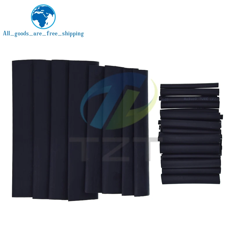 TZT 127PCS/BAG Heat Shrink Sleeving Tube Assortment Kit Connection Electrical Wire Wrap Cable Waterproof Shrinkage 2:1