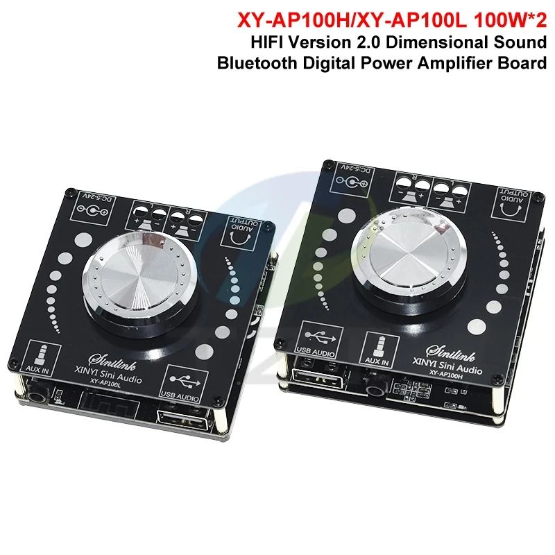 1/3PCS XY-AP100H XY-AP100L 100W+100W Dual TPA3116D2 Bluetooth 5.0 Stereo Audio Digital Power Audio Amplifier Board AMP AUX USB