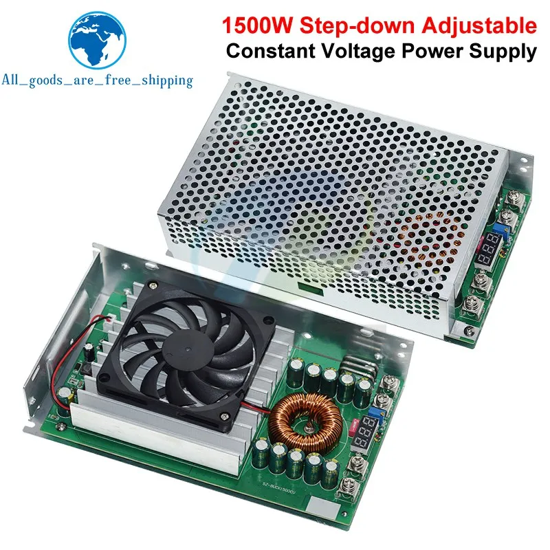 50A 1500W DC 15-90V To 2.5-72V Step-Down Power Module Adjustable Regulated Voltage Power Supply Buck Converter With Voltmeter