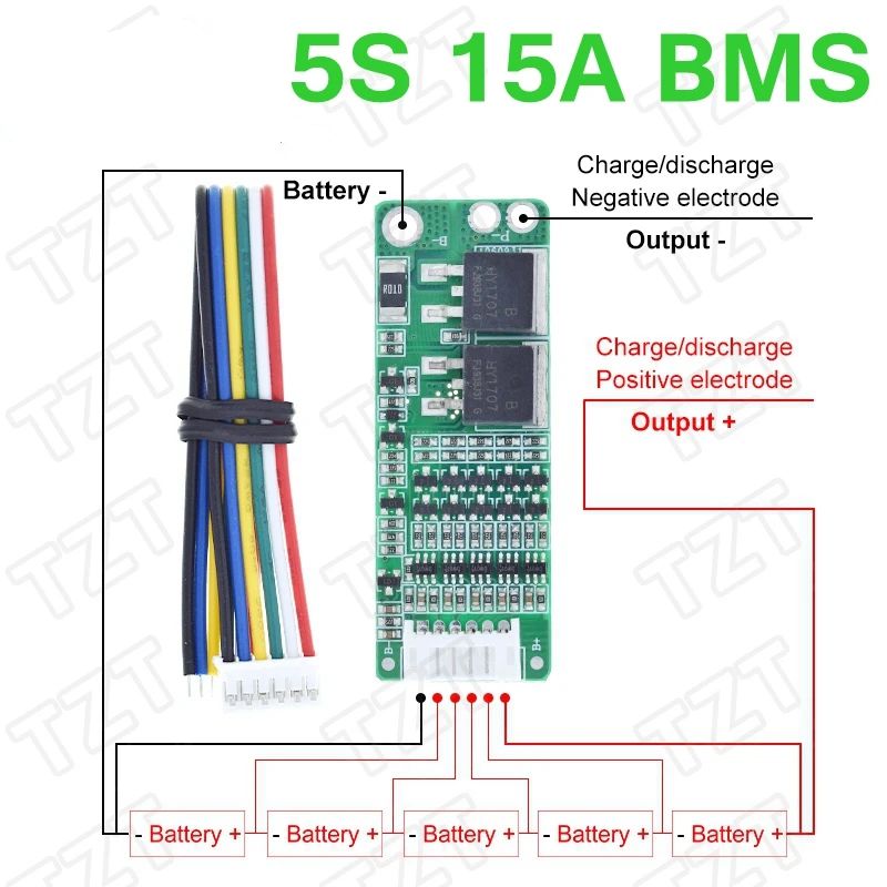 TZT 1/3PCS 5S 15A Li-ion Lithium Battery BMS 18650 Charger Protection Board for 18V 21V Cell Protection Circuit