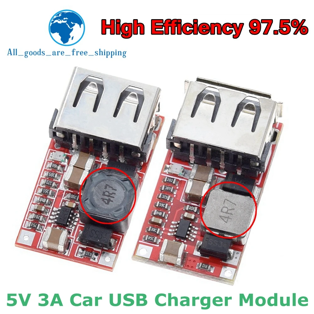 TZT Fine 6-24V 12V/24V to 5V 3A CAR USB Charger Module DC Buck step down Converter 12v 5v power supply module good
