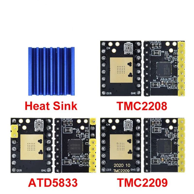 TMC2208 TMC2209 ATD5833 V2.0 With Heat Sink Stepper Motor Driver StepStick 3d Printer Parts 2.5A 256 Subdivision Silent Printing