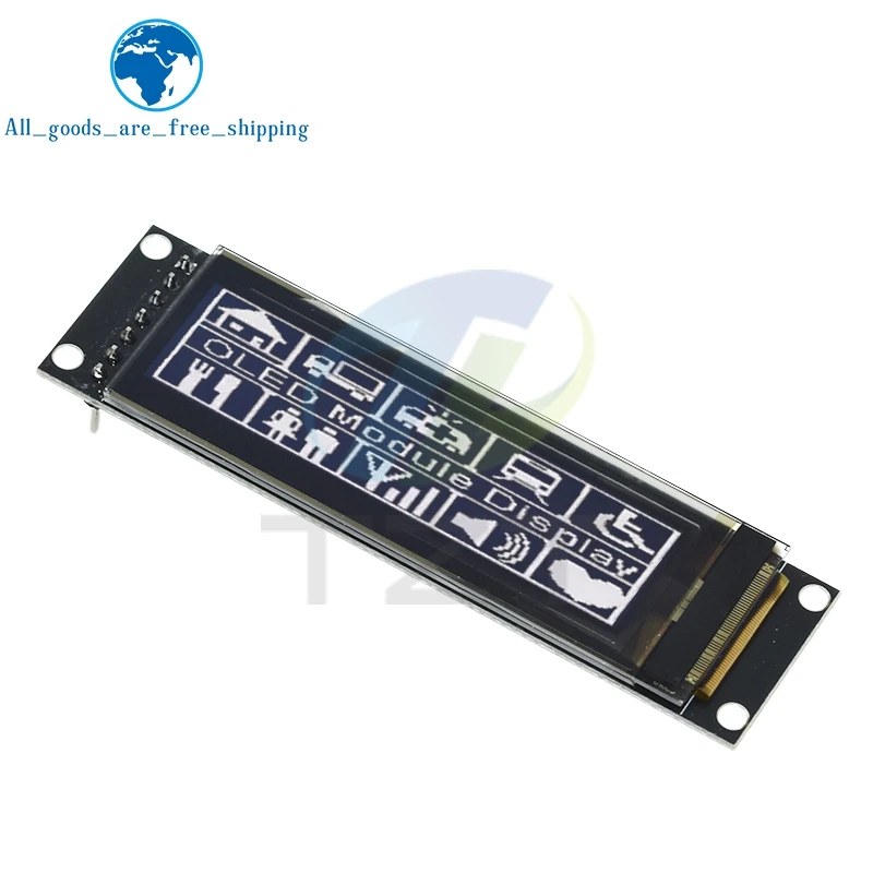 TZT 2.08 Inch Real OLED Display 256*64 25664 Graphic LCD Module White Display Screen LCM Screen SH1122 Controller Support SPI
