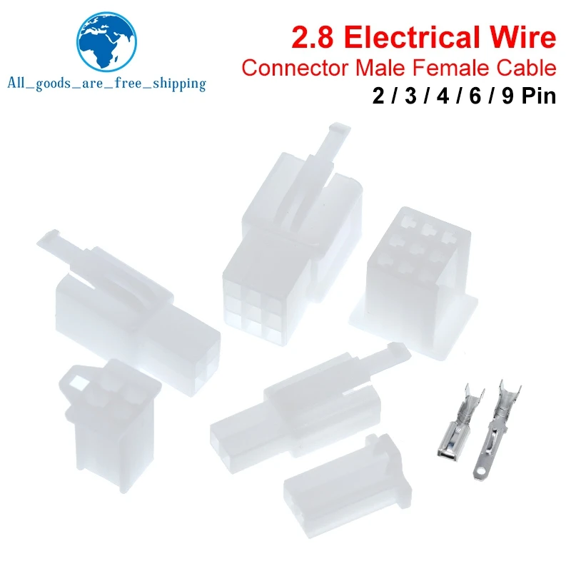 10set 2.8mm 2/3/4/6/9 Pin Automotive 2.8 Electrical Wire Connector Male Female Terminal-Block Cable Plug Kits