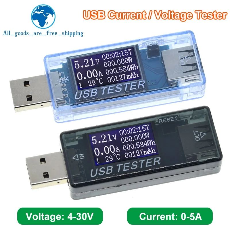 8 in1 4-30V 5A Voltage Meters Current Voltage Capacity Battery Tester USB Volt Current Voltage Doctor Charger Capacity Tester