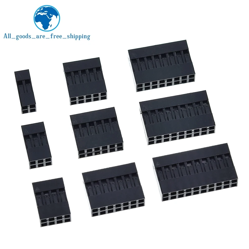 50/100PCS For Dupont Plastic Shell TZT 2.54mm Double Row For Dupont Connector 2P/3P/4P/5P/6P/7P/8P/9P/10P 2*4pin/2*5pin