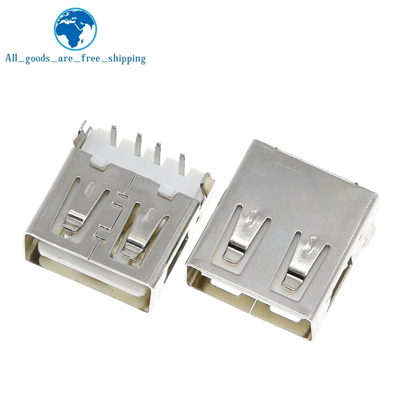 TZT 10/30Pcs USB Type A Standard Port Female Solder Jacks Connector Socket USB-A Type