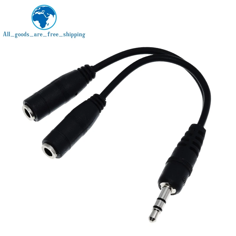 1/3pcs black 3.5mm 1 in 2 couples audio line Earbud Headset Headphone Earphone Splitter For pad Phone Android Mobile MP3 MP4