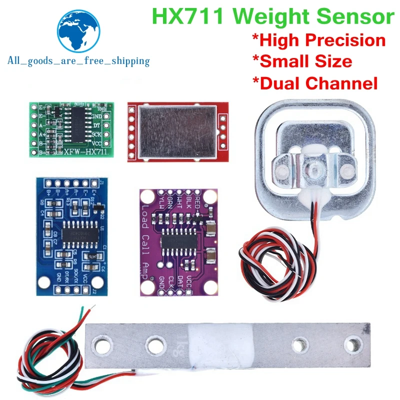 TZT Load Cell 1KG 5KG 10KG 20KG HX711 Module Weight Sensor Scale Aluminum Alloy Weighing Pressure Sensor