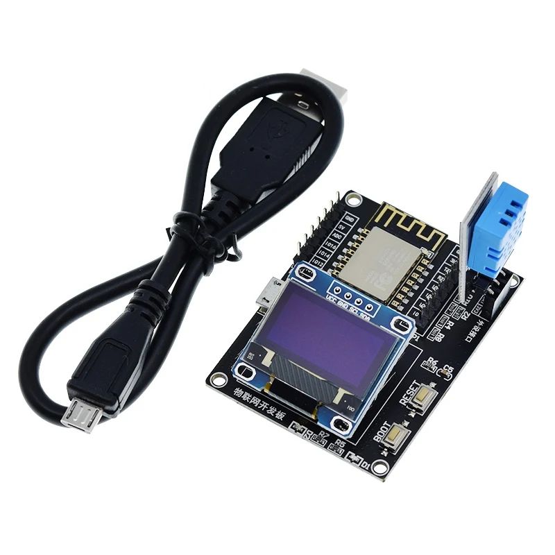 TZT ESP8266 Weather Station DIY Kit IOT Starter Kits for Arduino with 0.96 OLED Display D1 MINI ESP-12F Module