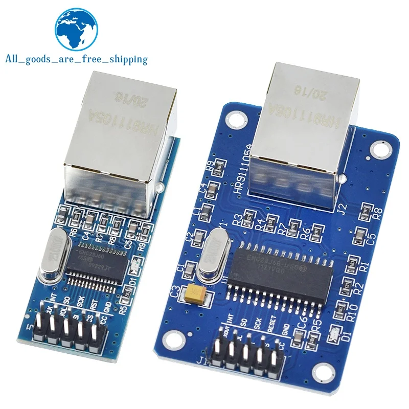 TZT 1/2/5PCS ENC28J60 Ethernet LAN Network Module SPI Port For Arduino 51LPC AVR ARM PIC