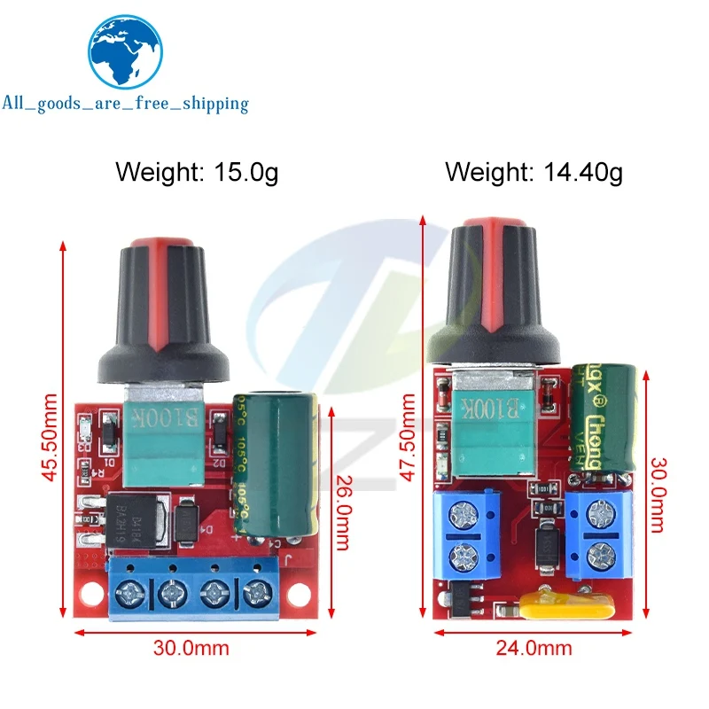 1/3PCS Mini DC-DC 4.5V-35V 5A 90W PWM DC Motor Speed Controller Module Speed Regulator Control Adjust Board Switch 12V 24V