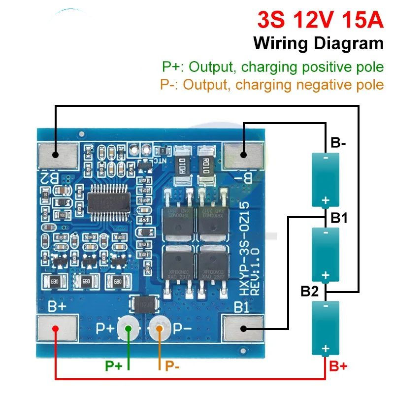 3S 12V 15A 20A 25A 30A BMS 18650 Lithium Battery Protection Board 11.1V 12.6V Anti-Overcharge Balance And Temperature Control