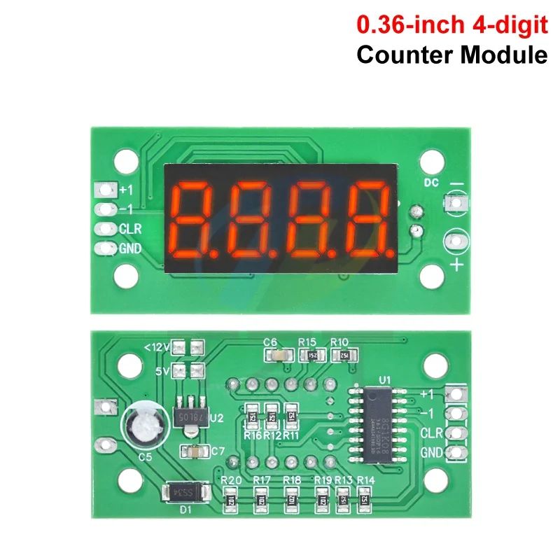 0-9999 DC 4-25V Electronic Digital Counter Module LED Low-Level Switching Counter Module With Power Cut Memory Function Board