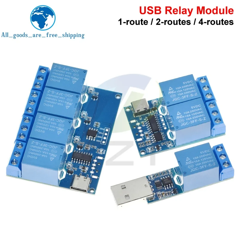 1/3PCS LCUS-1 /2 /4 Way Type USB Relay Module TZT Electronic Converter USB Intelligent Control Switch for arduino