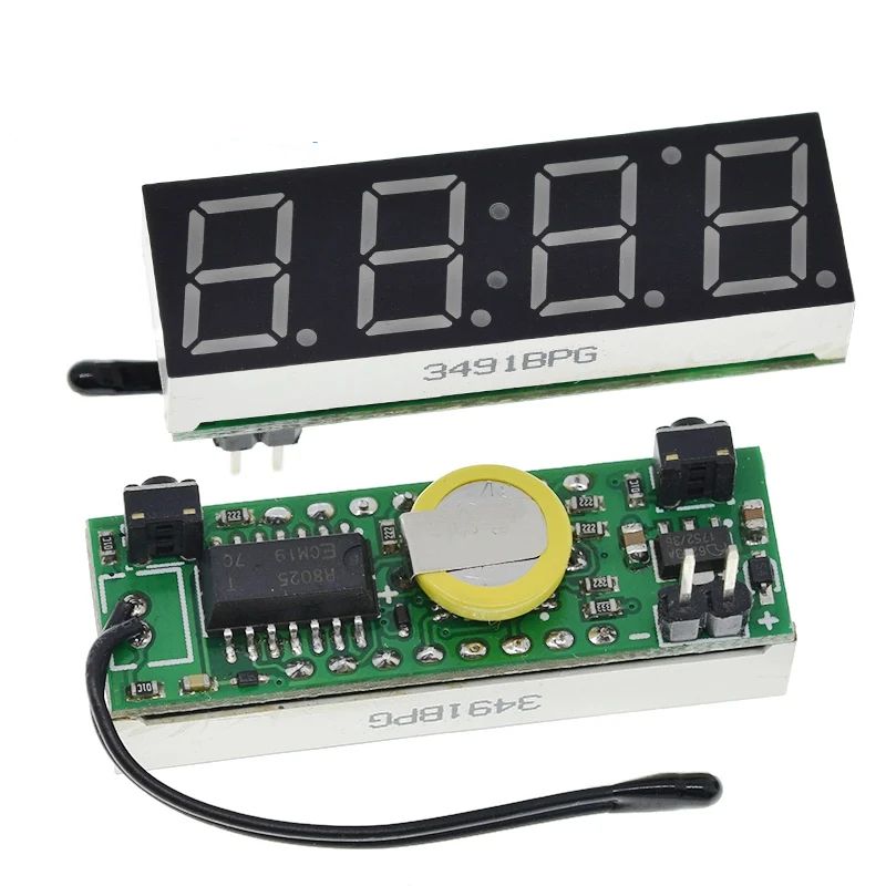 TZT 1/3PCS 3 In 1 LED RX8025T Digital Clock Temperature Voltage Module DIY Thermometer/Voltmeter/Time DC 5-30V For Arduino
