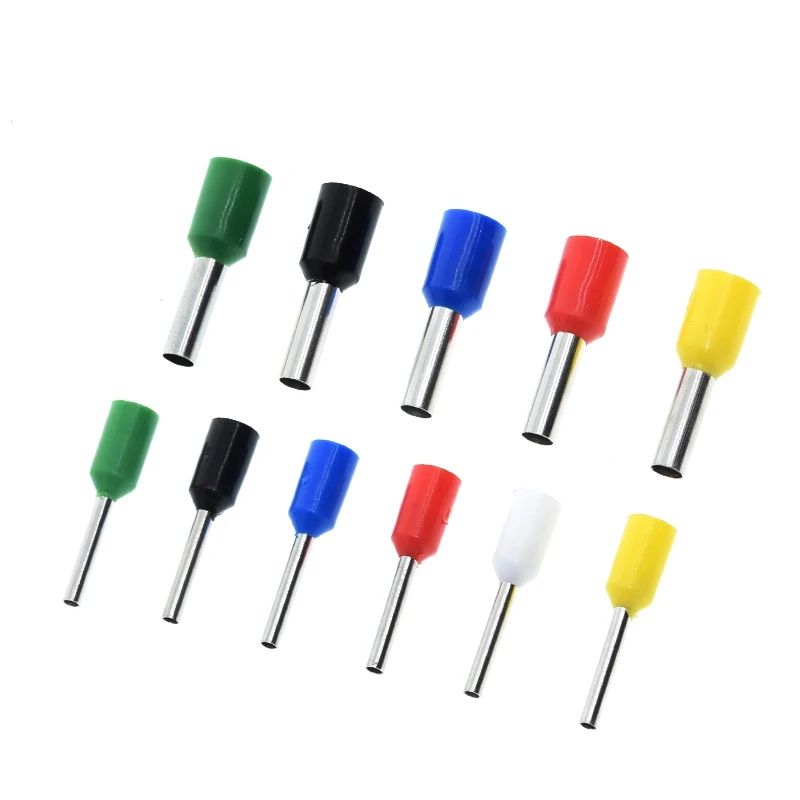 TZT 100pcs E0508 E2508 Tubular Wire Cold Pressure Connector Electrical Cable Crimps Wire Ferrules 22AWG Wire