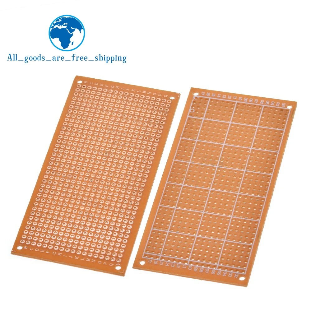 TZT Single Side Wholesale Universal 5x10cm Solderless Board Test Breadboard Copper Prototype Paper Tinned Plate Joint holes