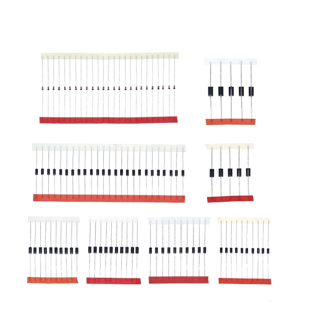 TZT 1pack 1N4148 1N4007 1N5819 1N5399 1N5408 1N5822 FR107 FR207,8values=100pcs