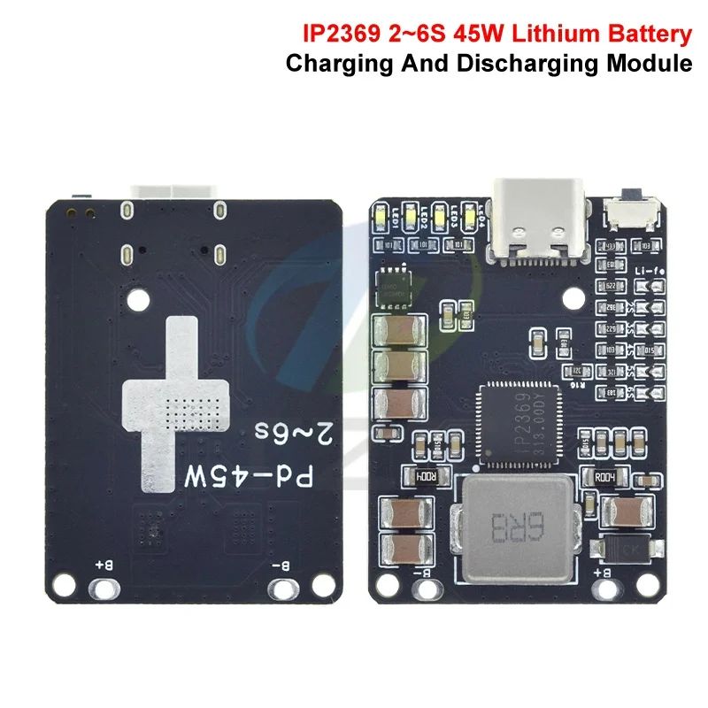 IP2369 45W 2S~6S Lithium Battery Charging Discharging BMS 3S 4S 5S Li-ion/LiFePO4 Battery Charger For Power Banks Drone Charge