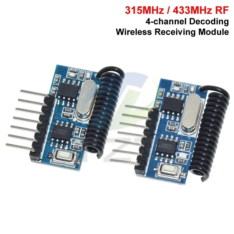 RX480E 315MHZ / 433MHZ RF Receiver Learning Code Decoder Module 315/433 Mhz Wireless 4CH Output For Remote Controls Encoding