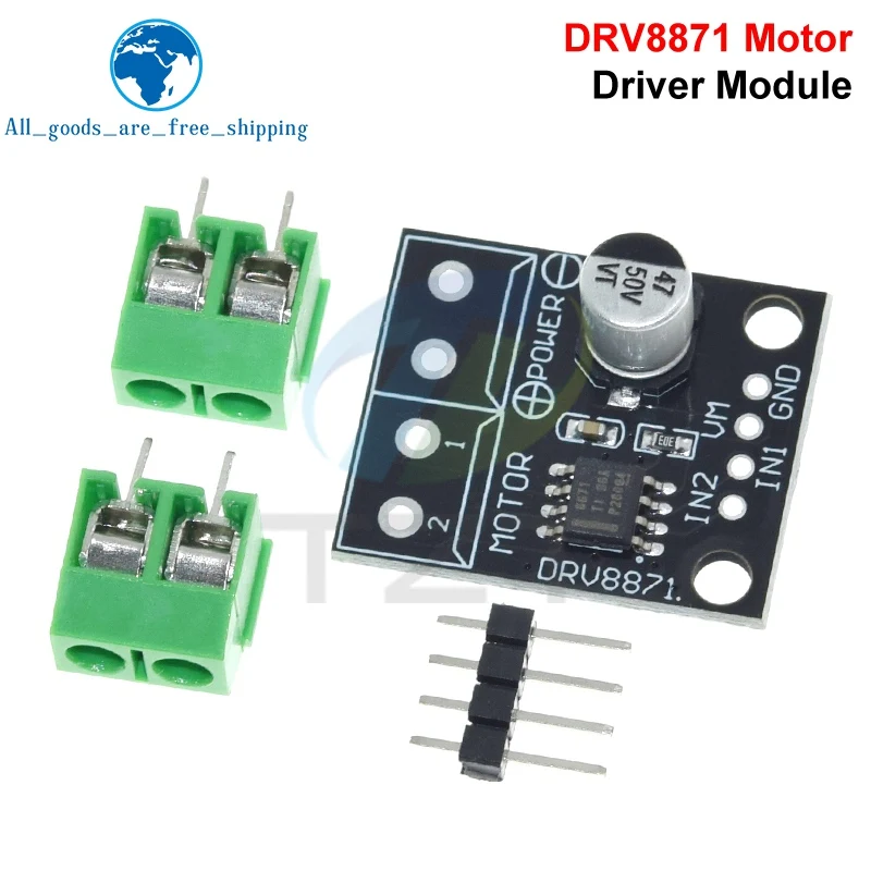 DRV8871 H-Bridge Brushed DC Motor Driver Breakout Board For Arduino PWM Control 3.6A Max Internal Current Sense 6.5V To 45V