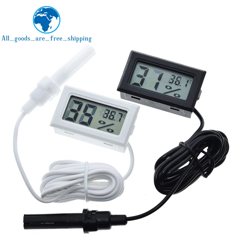 LCD Digital Thermometer TZT Hygrometer Thermostat Indoor Convenient Temperature Sensor Humidity Meter Gauge Instruments Probe