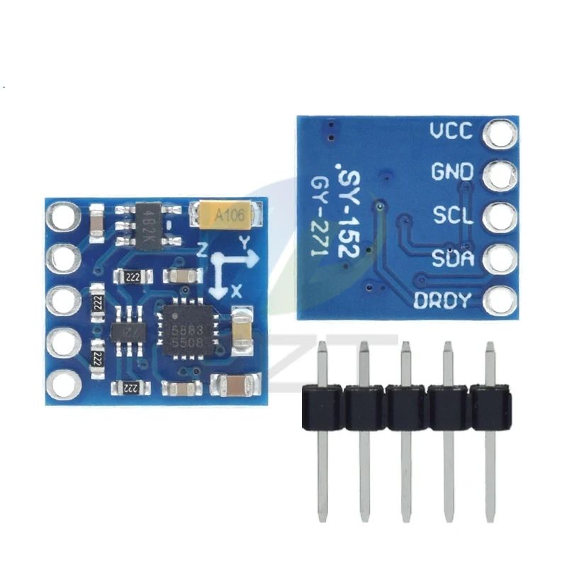 TZT 1/3PCS GY-271 QMC5883P 3V-5V For Arduino IIC Board