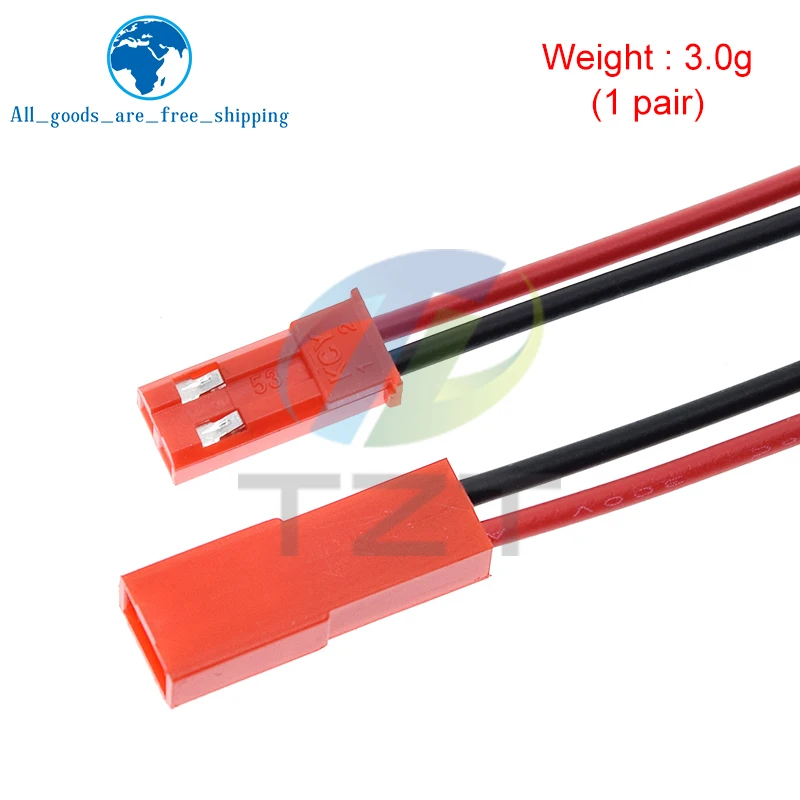 TZT 300mm 2 Pin JST Plug Connector Male+Female Plug Connector Cable Wire for RC Toys Battery LED Lamp